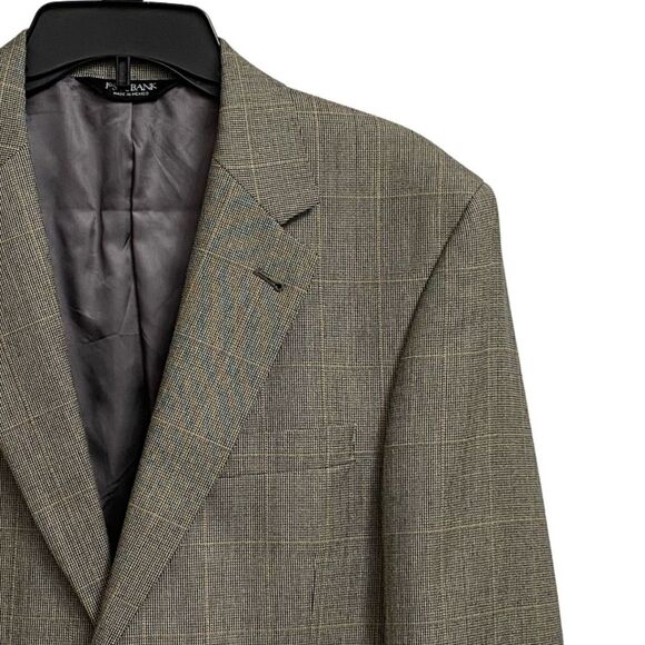Jos. A. Bank Signature Collection Gordon Blazer 38 Houndstooth Plaid Silk Wood - Picture 4 of 16